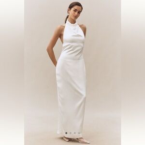 BHLDN Ivory Halter Maxi Dress